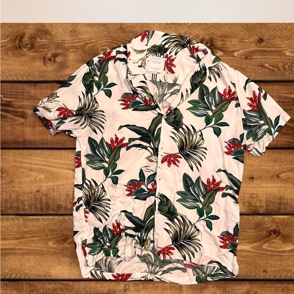 Cactus Tropical Leaf Print Men's Shirt